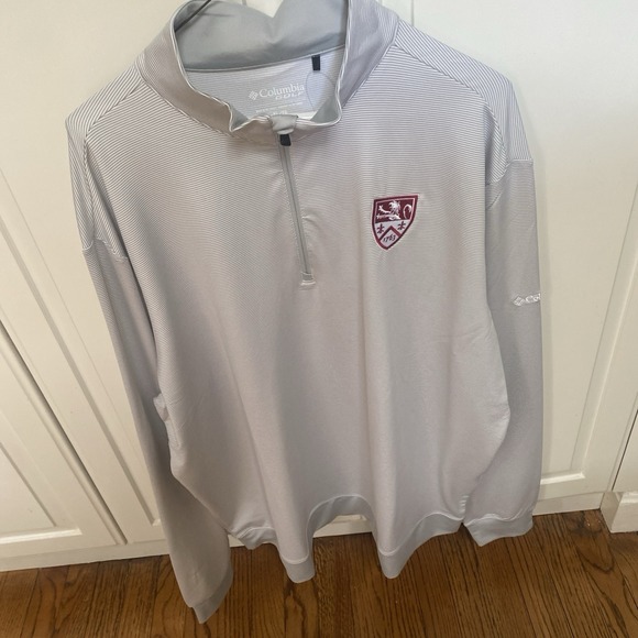 Columbia Long Sleeve Golf Shirt Gray Stripes XL /T Men's 3521 - Picture 1 of 14